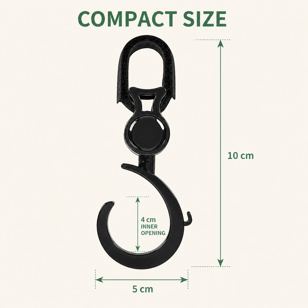4-Pack Multi-Purpose Stroller Hooks with 360-Degree Swivel