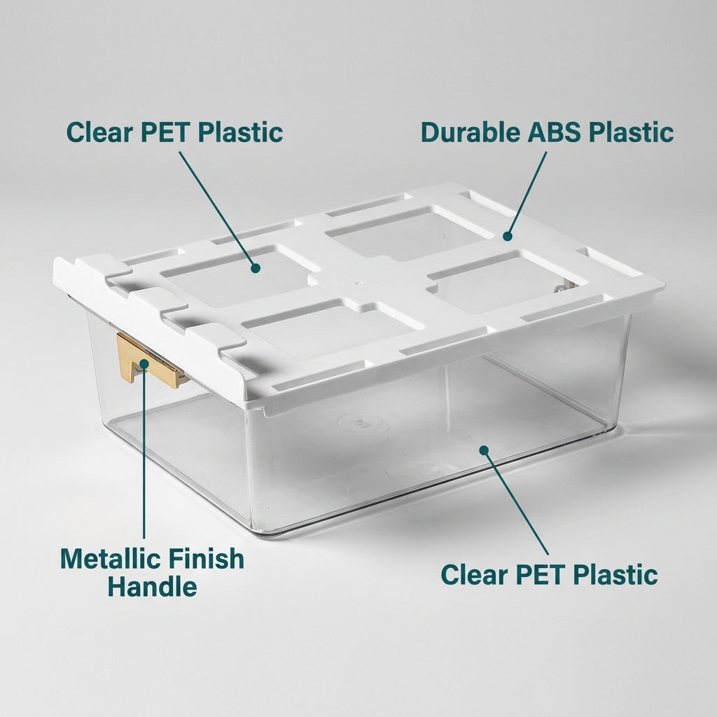 Under Shelf Pull Out Drawer Organiser for Kitchen and Wardrobe - 1 Grid