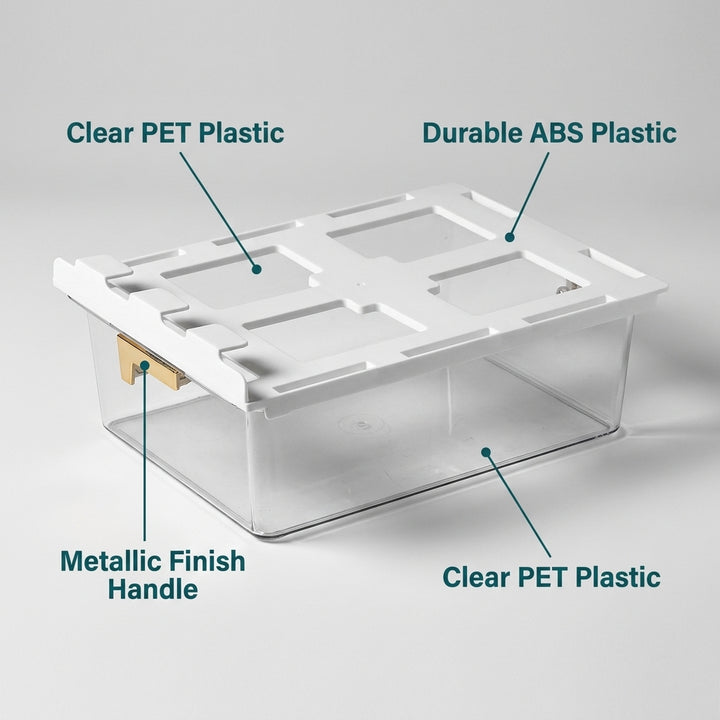 Under Shelf Pull Out Drawer Organiser for Kitchen and Wardrobe - 1 Grid