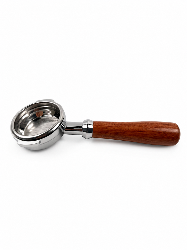 58mm Bottomless Portafilter with Rosewood Handle - E61 Compatible