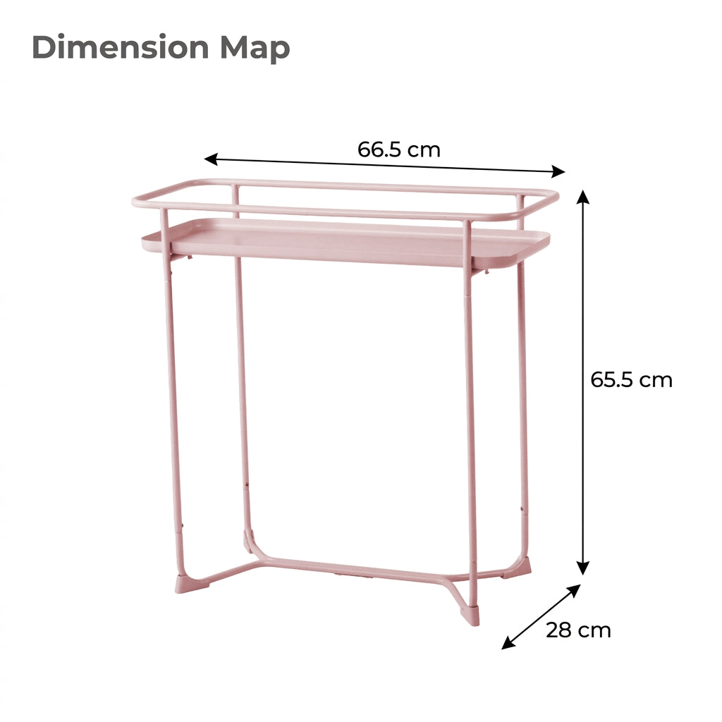 Modern Loft Metal Side Table Flower Stand Rectangle - Pink