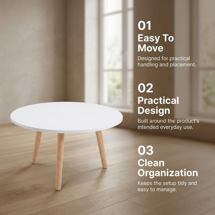 Low-Profile Round Tea Table - 60 cm Diameter x 30 cm High