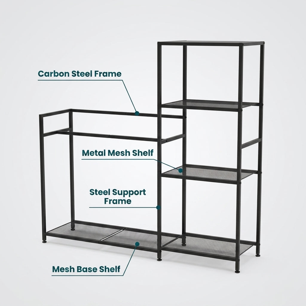 Ski and Snowboard Storage Rack Multi-Functional Gear Organizer - Black
