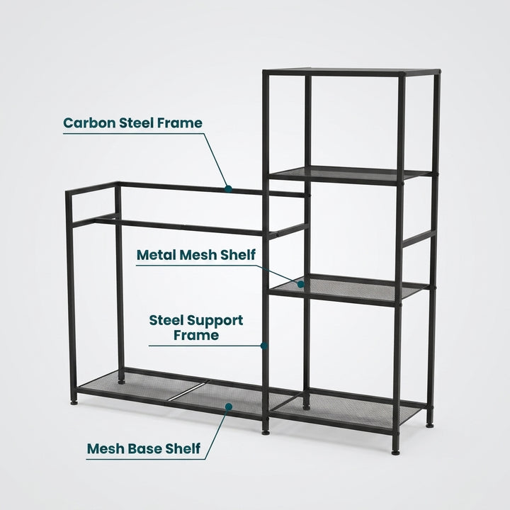 Ski and Snowboard Storage Rack Multi-Functional Gear Organizer - Black