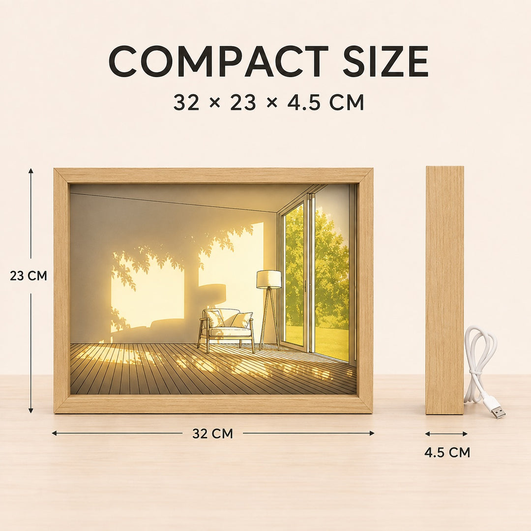 Lighting Painting Decoration LED Art Frame with 3 Color Modes - 32cm