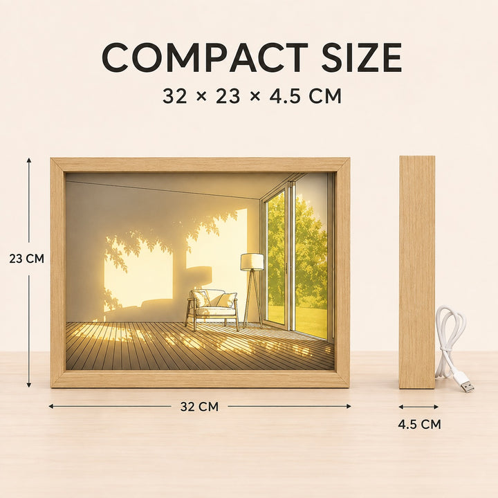 Lighting Painting Decoration LED Art Frame with 3 Color Modes - 32cm