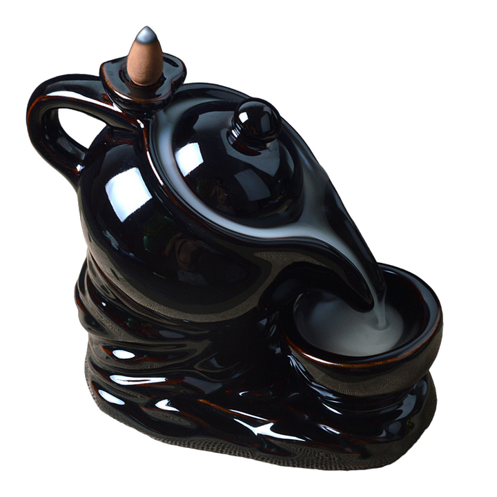 Ceramic Waterfall Backflow Incense Burner-Teapot