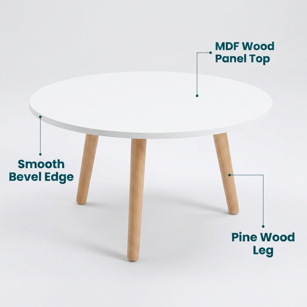 Low-Profile Round Tea Table - 60 cm Diameter x 30 cm High