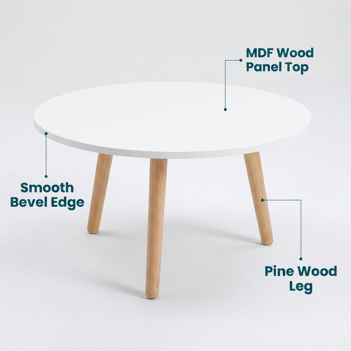 Low-Profile Round Tea Table - 60 cm Diameter x 30 cm High