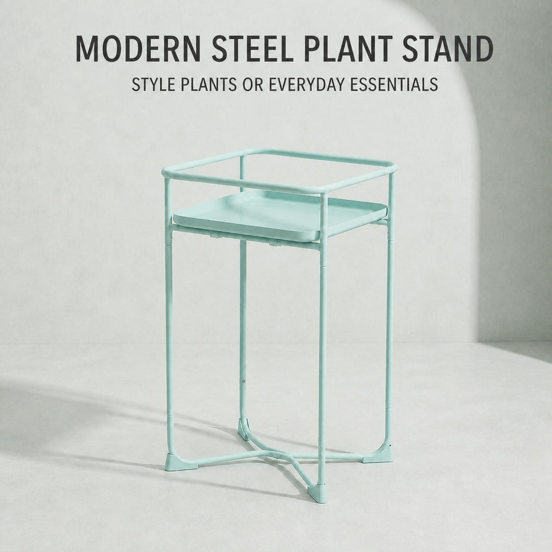 Modern Loft Square Metal Side Table & Plant Stand - Mint