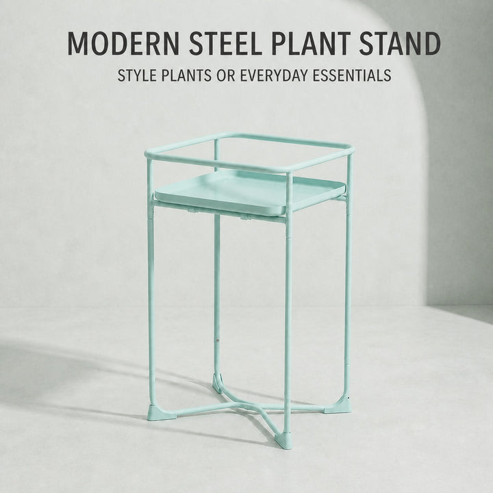 Modern Loft Square Metal Side Table & Plant Stand - Mint