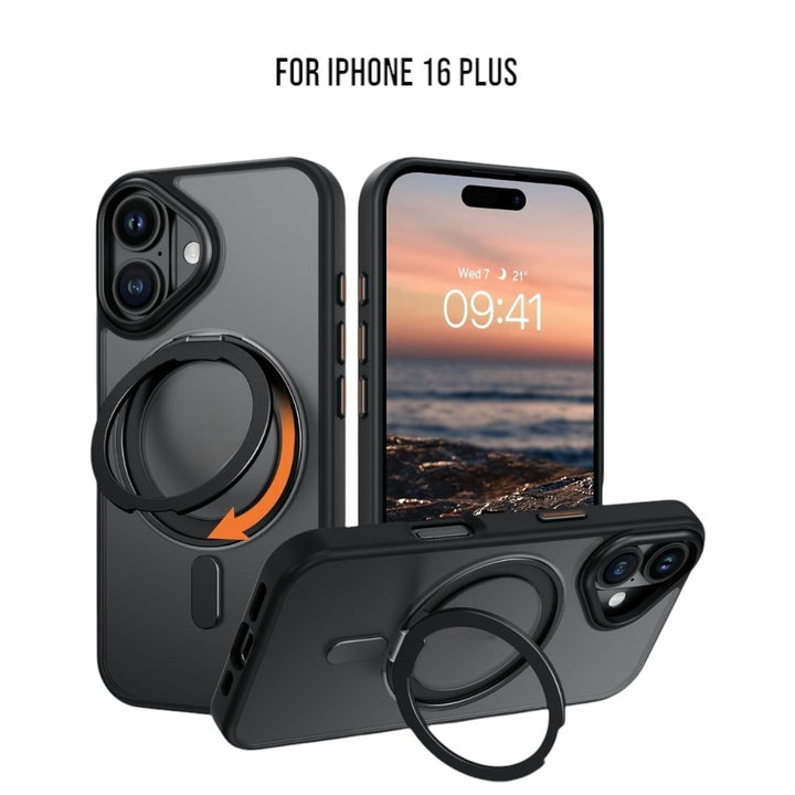 iPhone 16 Plus Case with 360° Rotatable Magnetic Ring Stand