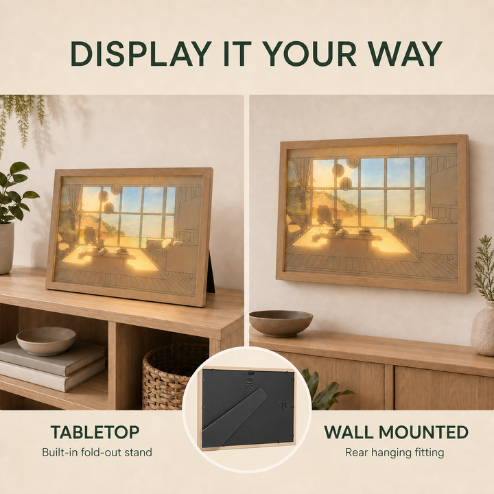 LED Light Painting Decoration - Dimmable 3-Tone Desktop & Wall Art