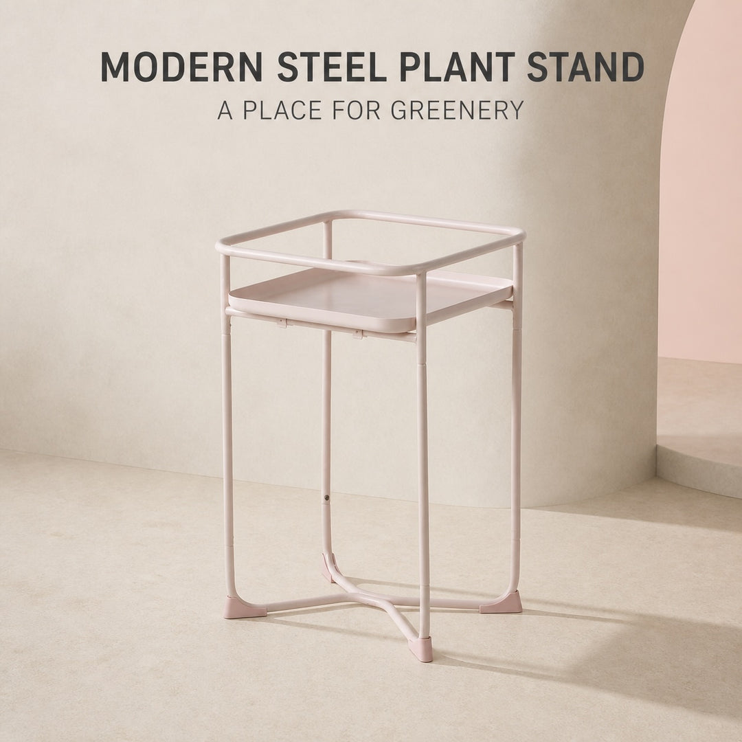 Modern Loft Metal Side Table & Flower Stand - Square Pink