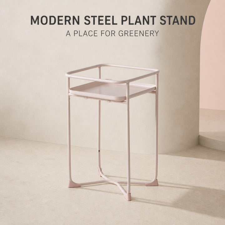 Modern Loft Metal Side Table & Flower Stand - Square Pink