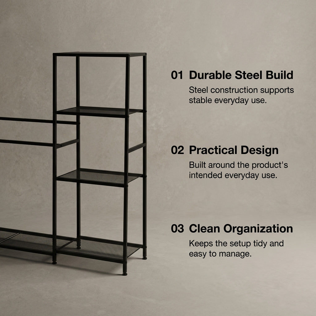 Ski and Snowboard Storage Rack Multi-Functional Gear Organizer - Black