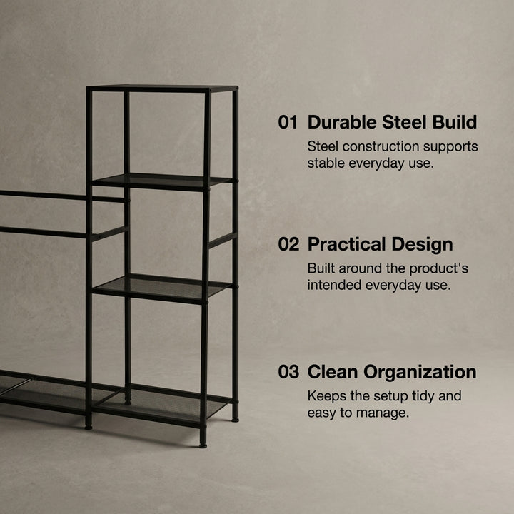 Ski and Snowboard Storage Rack Multi-Functional Gear Organizer - Black