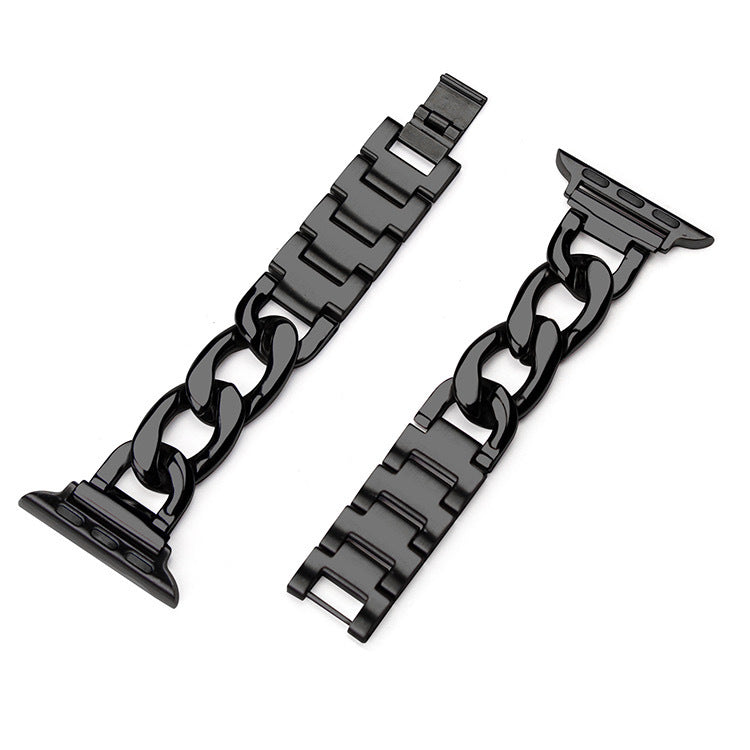 Stainless Steel Chain Bracelet Compatible With Apple Watch Band for 38MM 40MM 41MM-Black
