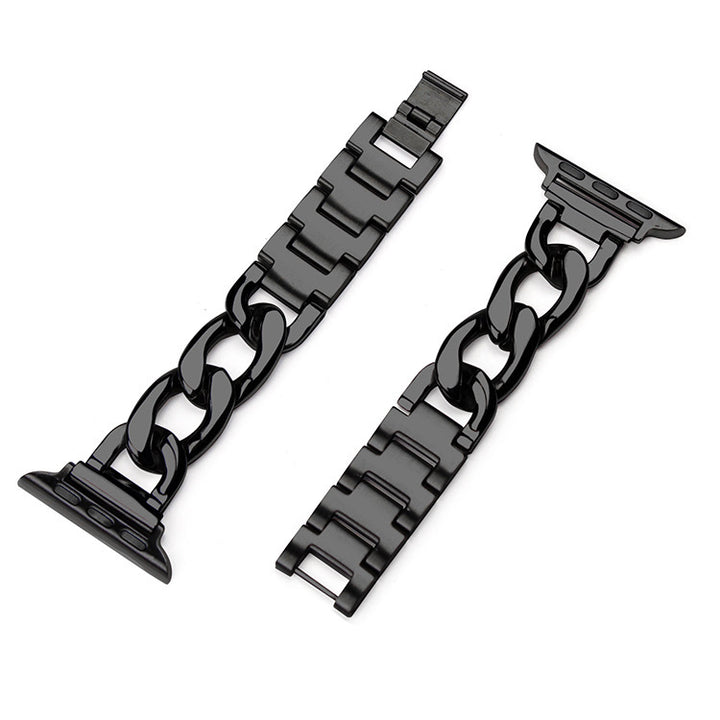 Stainless Steel Chain Bracelet Compatible With Apple Watch Band for 38MM 40MM 41MM-Black
