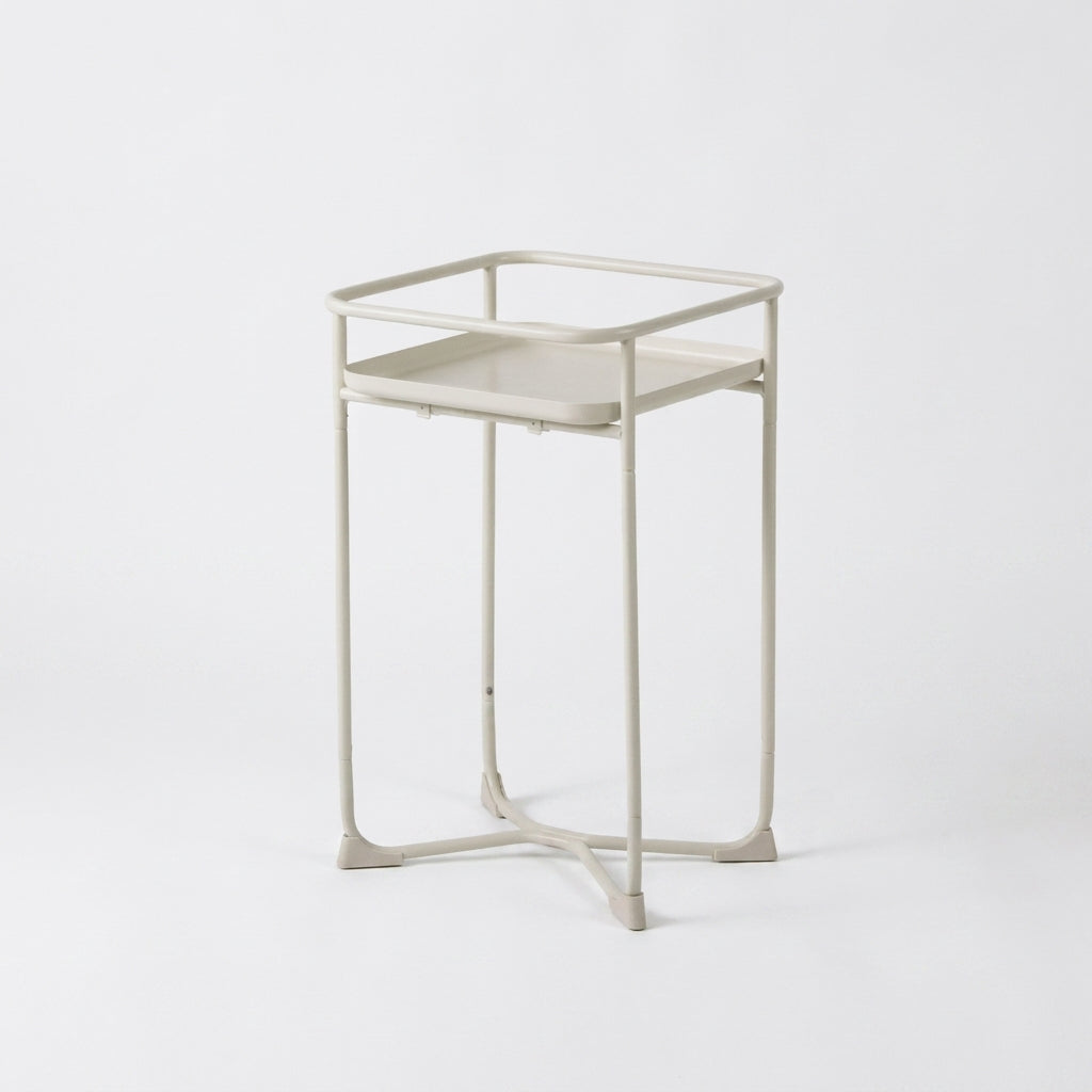Modern Loft Square Metal Side Table and Flower Display Stand - White