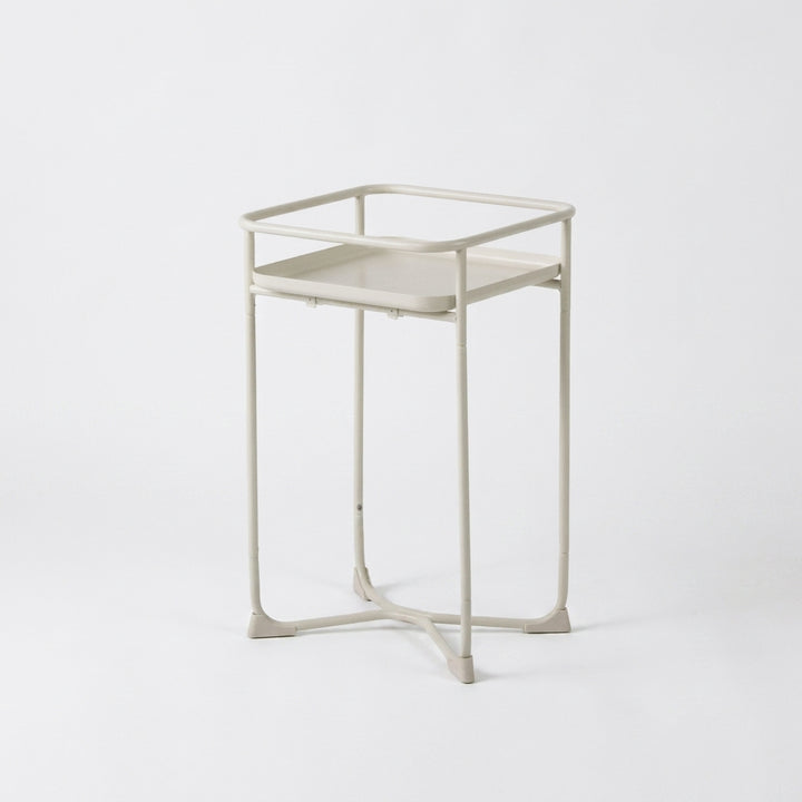 Modern Loft Square Metal Side Table and Flower Display Stand - White