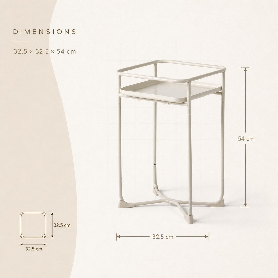 Modern Loft Square Metal Side Table and Flower Display Stand - White