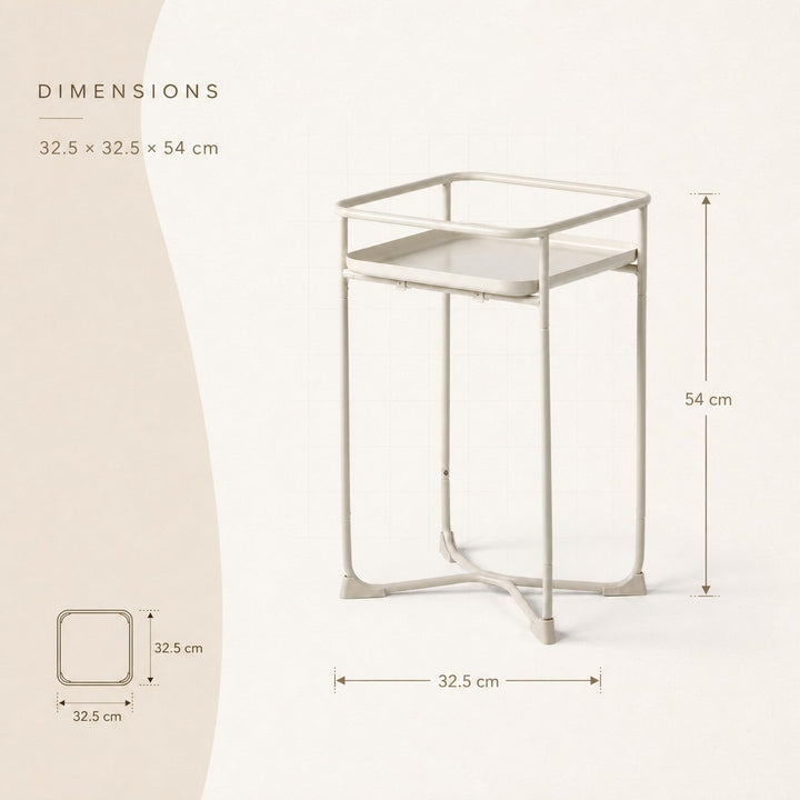 Modern Loft Square Metal Side Table and Flower Display Stand - White