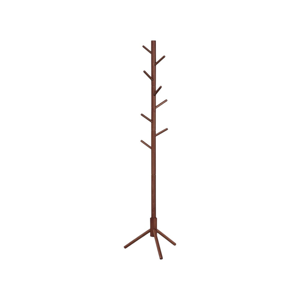 Bamboo Coat Tree with 8 Hooks -Walnut