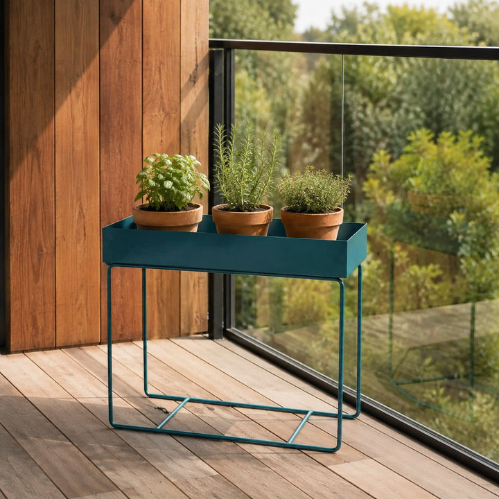 Indoor Metal Tall Rectangle Tray Plant Pot Stand