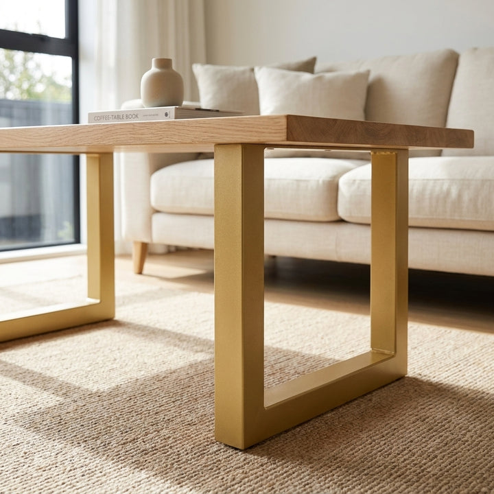Set of 2 Gold Steel Furniture Legs 43cm for DIY Low Furniture