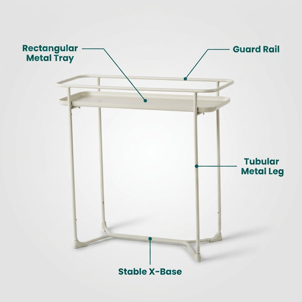 Modern Loft Metal Side Table Flower Stand Rectangle - White