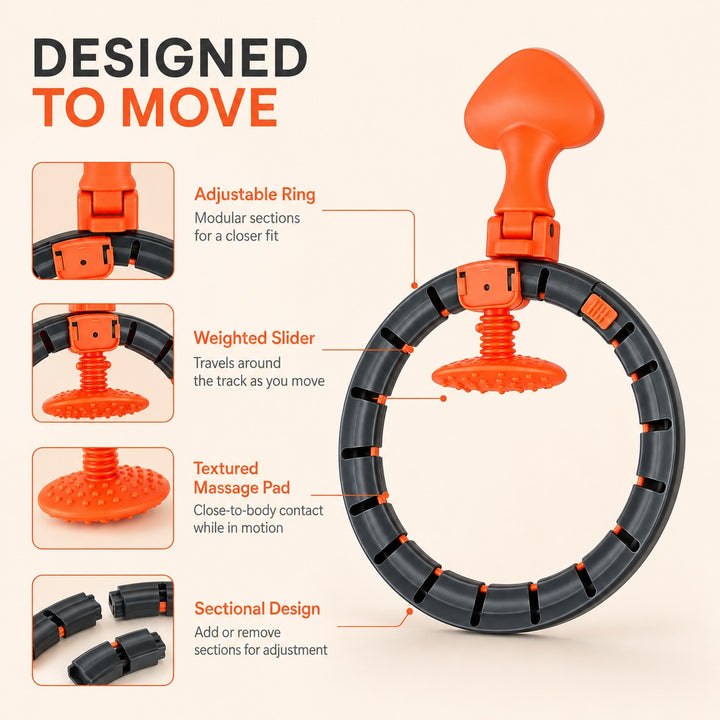 Adjustable Weighted Fitness Hula Hoop with Sliding Weight