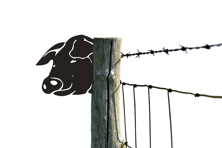 Funny Farm Metal Art Outdoor Decor Pig