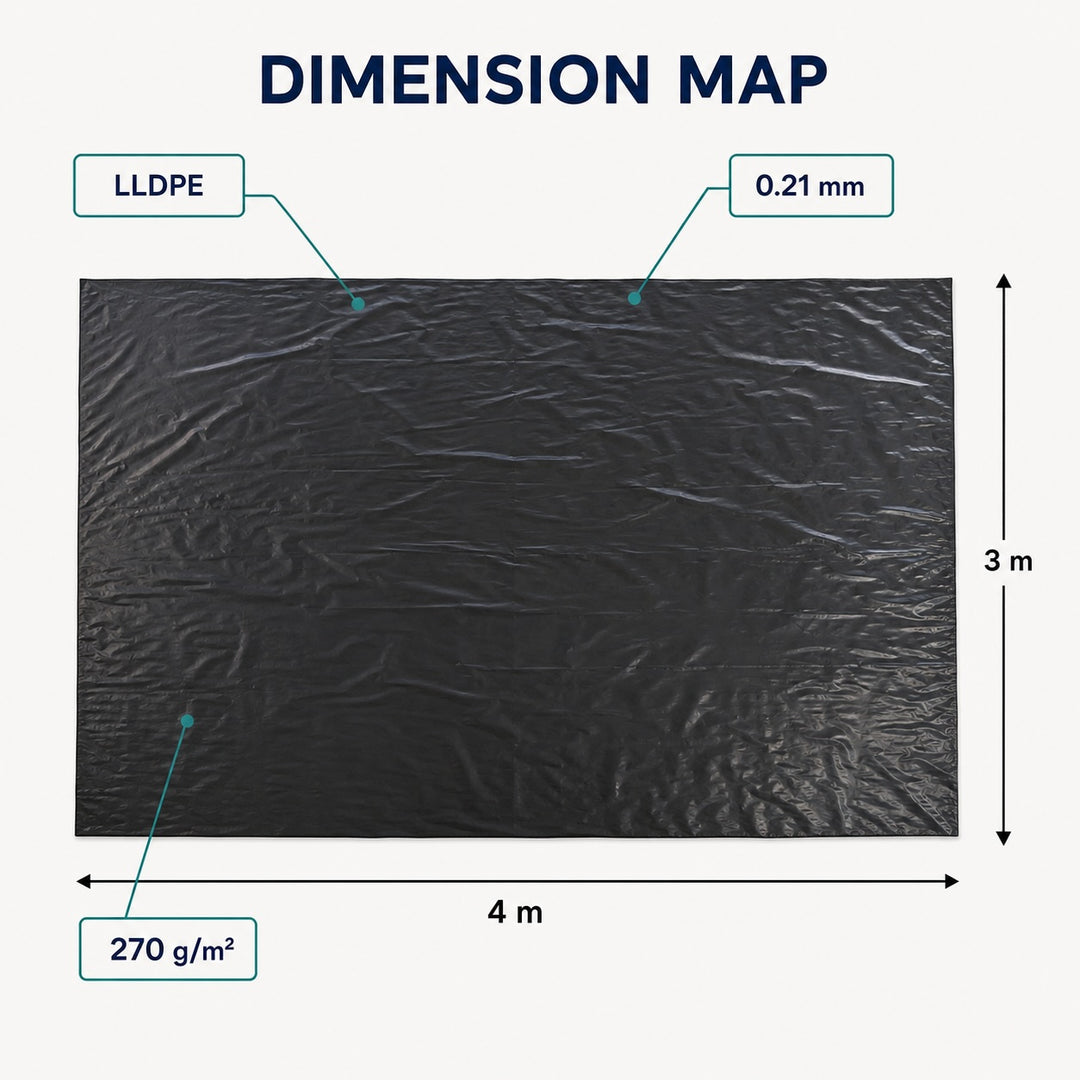 Pond Liner 3x4m Black LLDPE 270g/m2