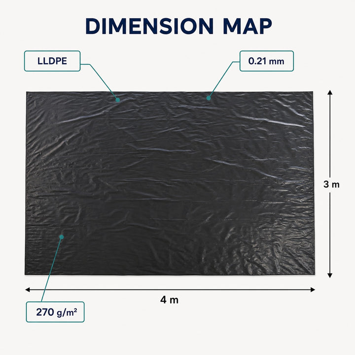 Pond Liner 3x4m Black LLDPE 270g/m2