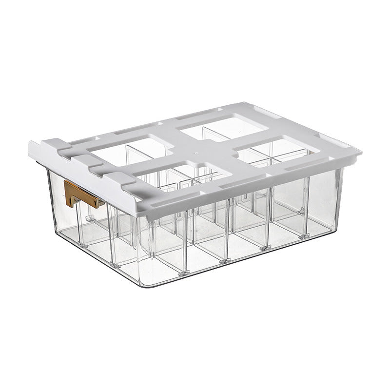Under Shelf Pull Out Drawer Organiser with 15 Grids - Clear