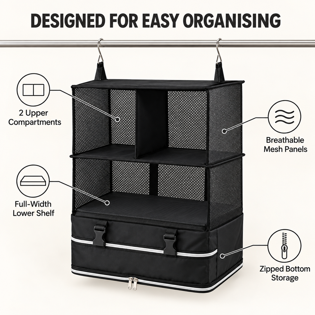 Hanging Closet Organiser XL – Space-Saving Fabric Storage