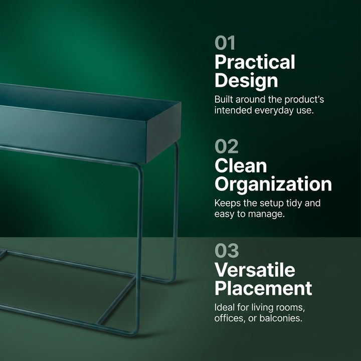 Indoor Metal Tall Rectangle Tray Plant Pot Stand
