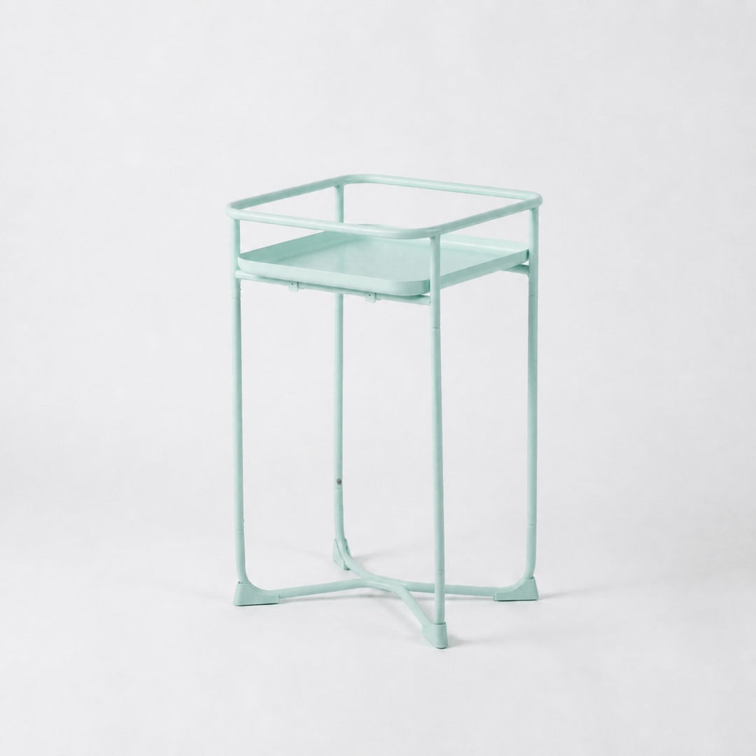 Modern Loft Square Metal Side Table & Plant Stand - Mint