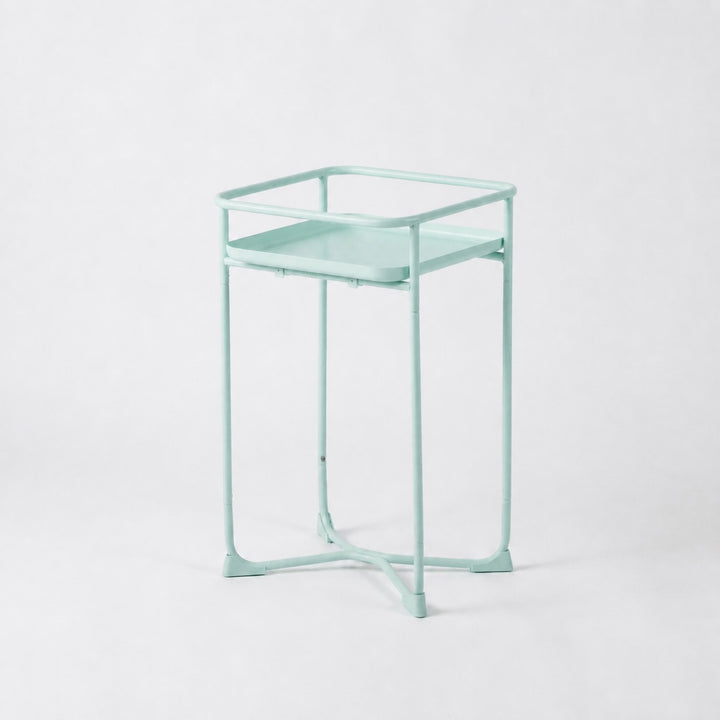 Modern Loft Square Metal Side Table & Plant Stand - Mint