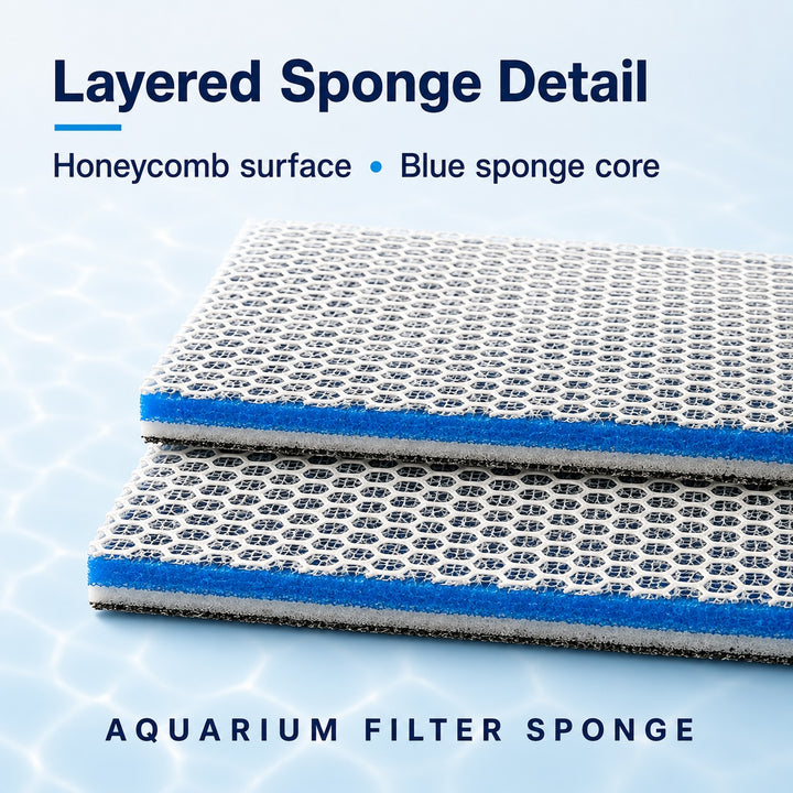 2-Pack 8-Layer Aquarium Filter Sponge 40x30cm