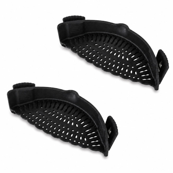 2-Piece Clip-On Silicone Pot Strainer for Pans and Bowls