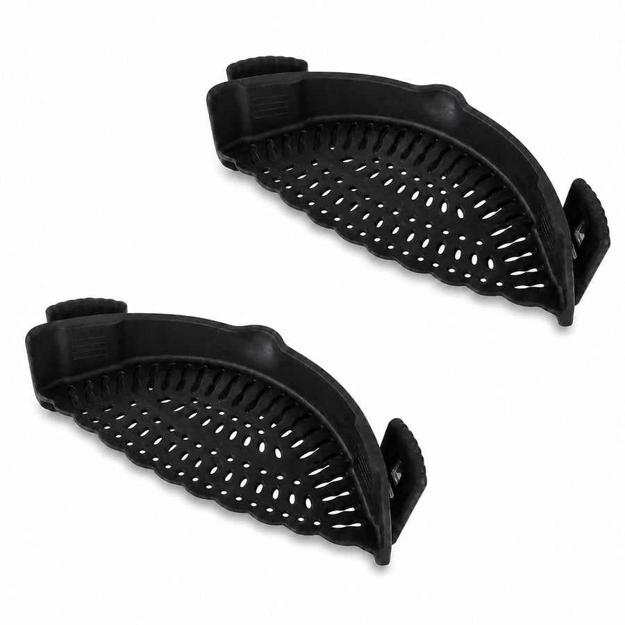 2-Piece Clip-On Silicone Pot Strainer for Pans and Bowls