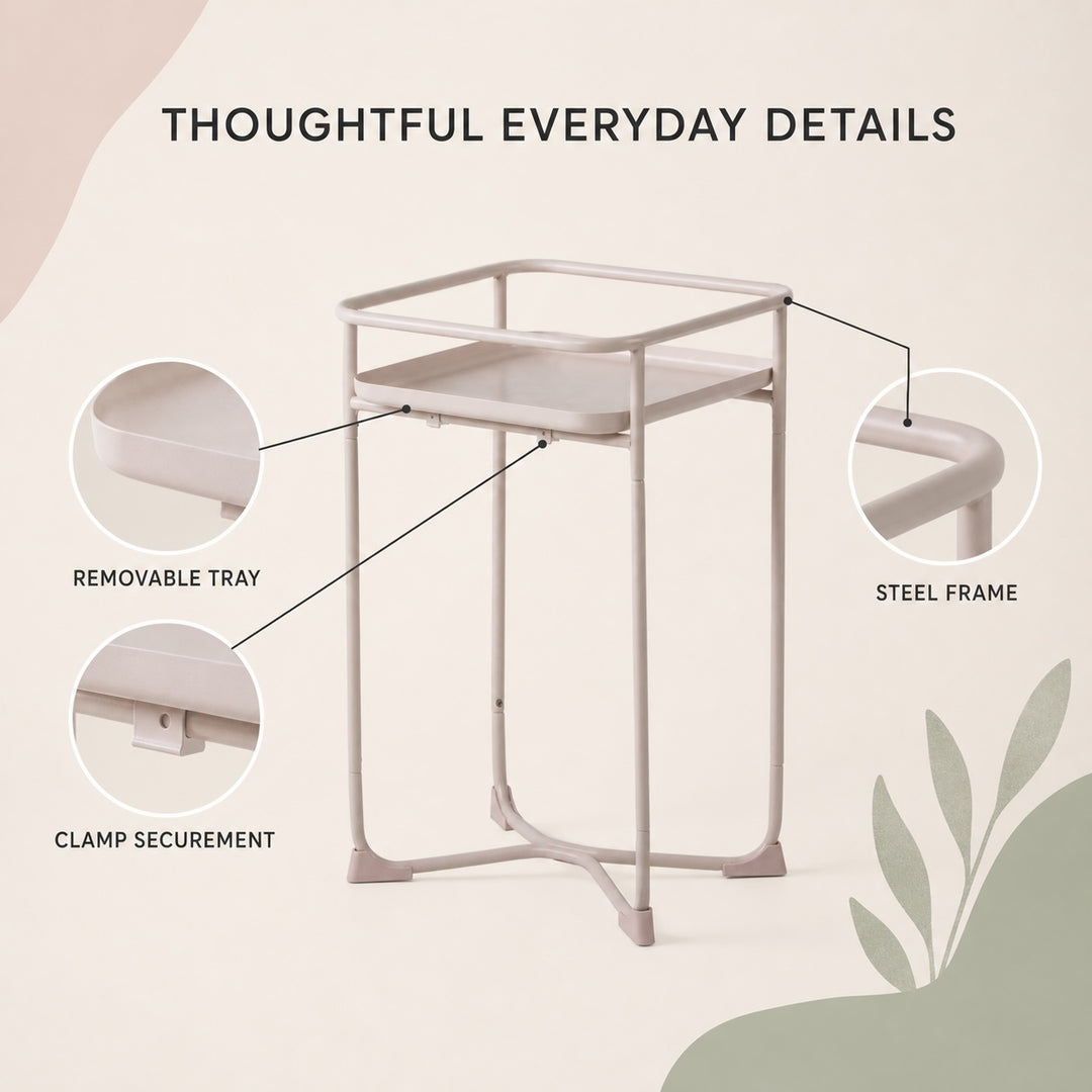Modern Loft Metal Side Table & Flower Stand - Square Pink