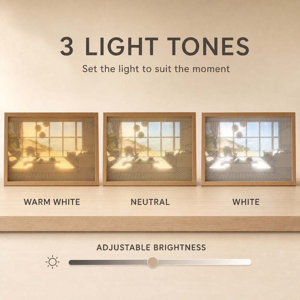 LED Light Painting Decoration - Dimmable 3-Tone Desktop & Wall Art