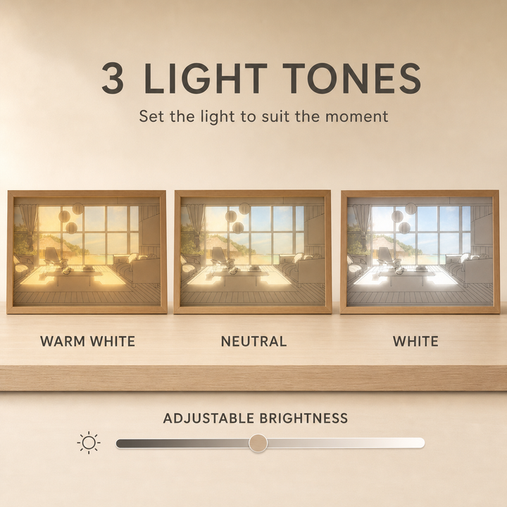 LED Light Painting Decoration - Dimmable 3-Tone Desktop & Wall Art