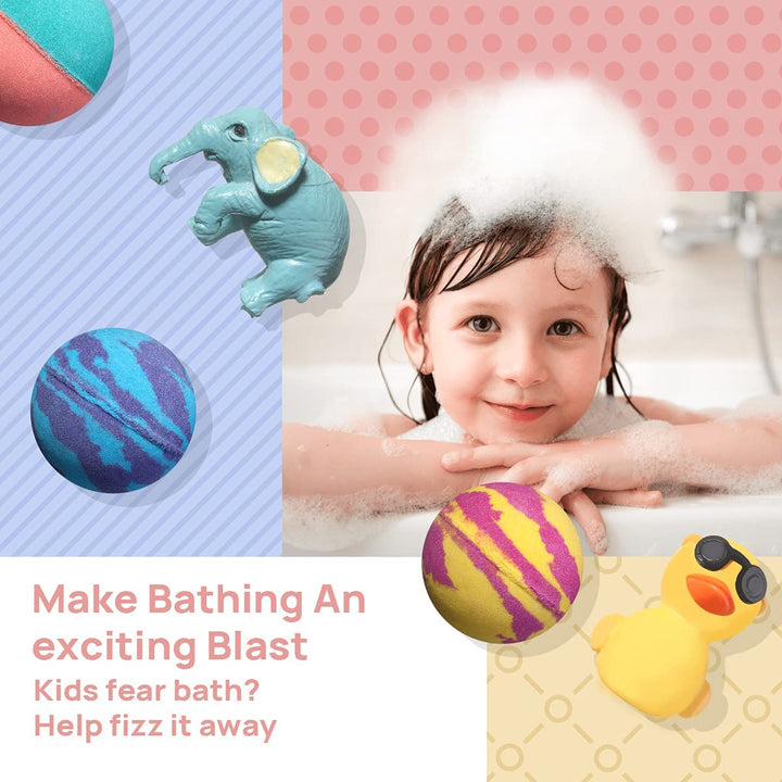 Bath Bombs with Surprise Toy for Kids - 6pc Gift Set