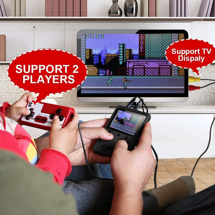 400 In 1 Retro Classic Mini Handheld Game Console TV Output-Black