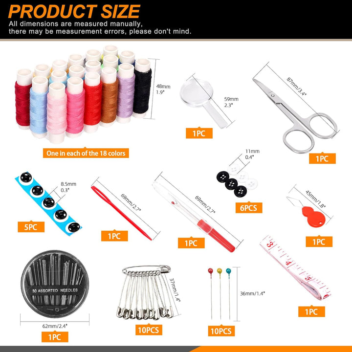 87Pcs Sewing Kit with Portable Bag