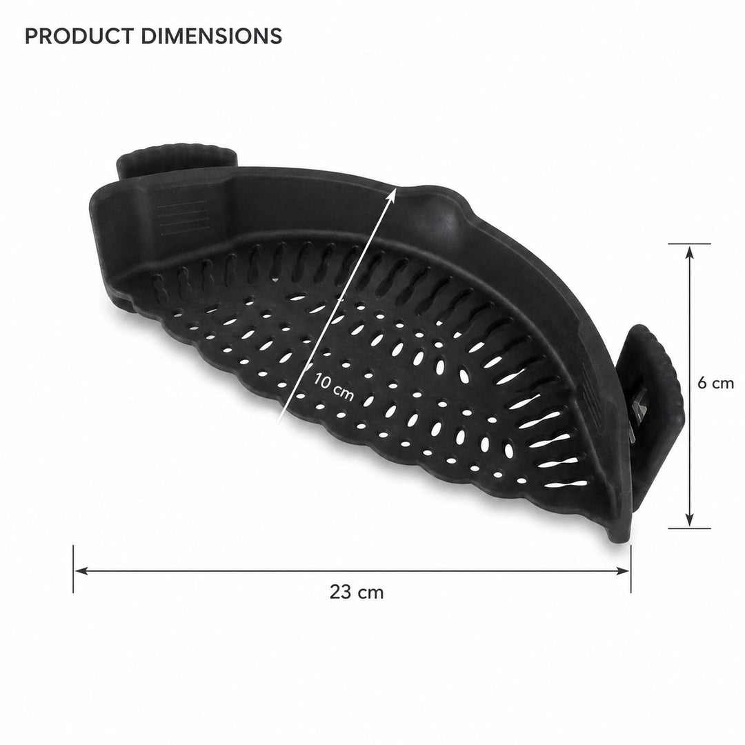 2-Piece Clip-On Silicone Pot Strainer for Pans and Bowls